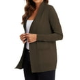 thumbnail image 3 of Women'S Open Front Knit Cardigan Sweater Long Sleeve with Pocket Coffee L, 3 of 10