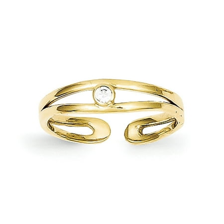 10k Yellow Gold CZ Toe Ring