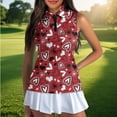 thumbnail image 4 of Uorisanigo Art Love Women's Golf Shirt Comfortable Washable Quick Dry Zip Up Workout Tennis Tops for Women Casual Sleeveless Outing Wear Size L, 4 of 7