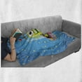 thumbnail image 6 of Space Soft Flannel Fleece Throw Blanket, Comic Ufo Alien in Outer Space with Stars Galaxy Journey Caricature Cartoon, Cozy Plush for Indoor and Outdoor Use, 60" x 80", Multicolor, by Ambesonne, 6 of 6