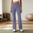 thumbnail image 4 of CFLVAEK Yoga Pants for Women with Pockets Casual Wide Leg Leggings Comfort Stretch High Waisted Workout Pant Purple S, 4 of 8