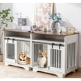 thumbnail image 2 of TABU 55" Large Dog Crate Furniture with 2 Rooms,Wooden Dog Crate for Small Dogs,Chew Resistant,White, 2 of 7