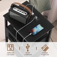 thumbnail image 7 of Black Nightstand Table with USB Ports & Outlets Drawer Storage Shelf Living Room, 7 of 7