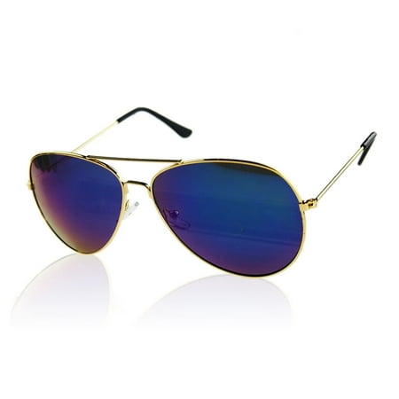 Women Men Outdoor Sunglasses Metal Frame UV400 Reflective Lens Eyewear