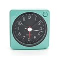 thumbnail image 1 of Mini reloj despertador, barrido silencioso, sin tictac, luz de fondo automática y función de repetición, uso para viajes (esfera verde/negra/manecillas blancas y negras) Feliz Sencillez, 1 of 3