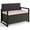 Black, variant on Costway Patio Storage Bench Wicker Loveseat with Built-in Storage & Long Seat Cushion Brown