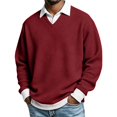 thumbnail image 2 of Men Waffle Sweatshirt Casual Long Sleeve Polo Shirts Loose Lightweight Pullover Tops Fashion Fall Clothes, 2 of 8