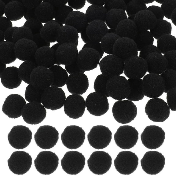 PTOOTP 500Pcs Black Polyester Pom Poms for Crafts Clothing Decor Accessories