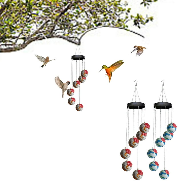 Xihbxyly Comedero para Colibríes, Campanillas de Viento Coloridas para Exteriores, Decoración Colgante para Jardín, Atrae Pájaros para Espacios Relajantes, Regalo Perfecto para Amantes de La Naturale