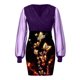 thumbnail image 5 of Vestido de manga larga con estampado de encaje de costura de nalgas sexy informal a la moda para mujer Fridja  NMB2604, 5 of 9