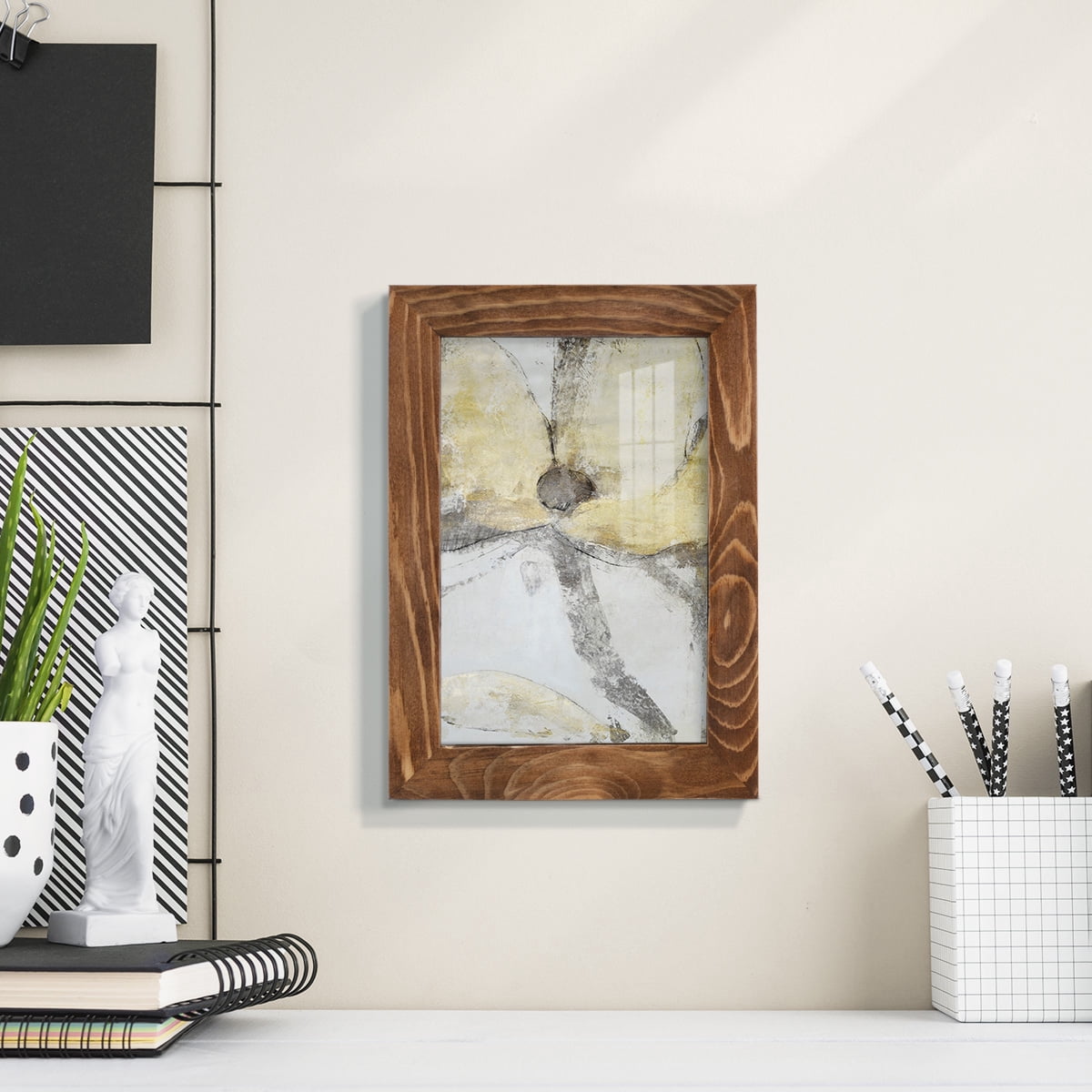 Une Fleur I - Framed Print w/glass - Walnut