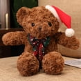 thumbnail image 2 of 40/60/80cm Christmas Bear Creative Colorful Teddy Bear Stuffed Animal Plush Toy Send friends and lovers Christmas Gift for Kidslight brown scarf40cm Deng Xun unisex, 2 of 2