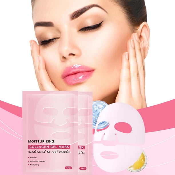 Fiudx Mascarilla de Colágeno, Gel de Cristal de Nutrición Profunda, Mascarilla de Cristal para Uniformizar El Tono, Mascarilla Hidratante y Elástica Disoluble, Cuidado para Piel Seca, Sensible y Gras