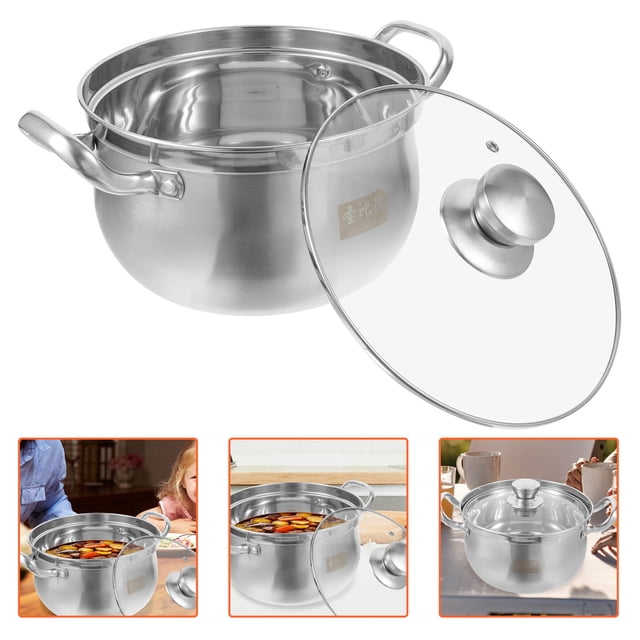 CATIEBYE Multi Purpose Cooking Pot With Lid Ideal For Home Food And Soup Heating Easy To Clean And Maintain