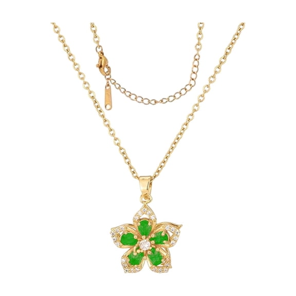 Rotatable Crystal Flower Necklace for Women - Adjustable Spinning Fidget Pendant with Enamel Design, Sweet Valentine's Day Jewelry Gift (Multiple Colors)