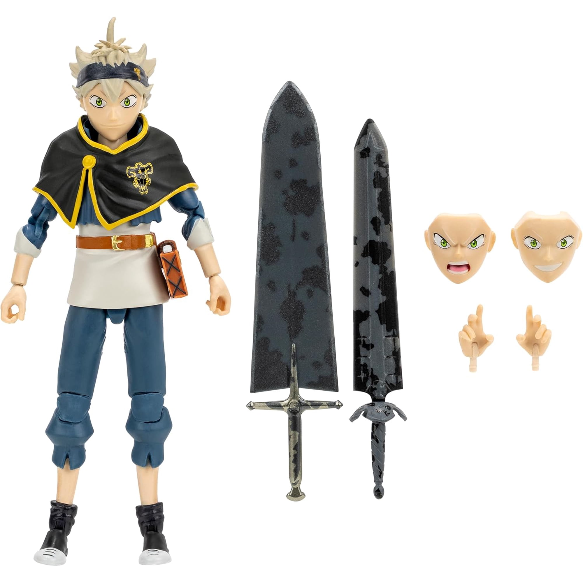 Total Anime Asta - 6.5-Inch Figure with Swappable Faceplates, Alternate Hands, and Weapons (Black Clover)