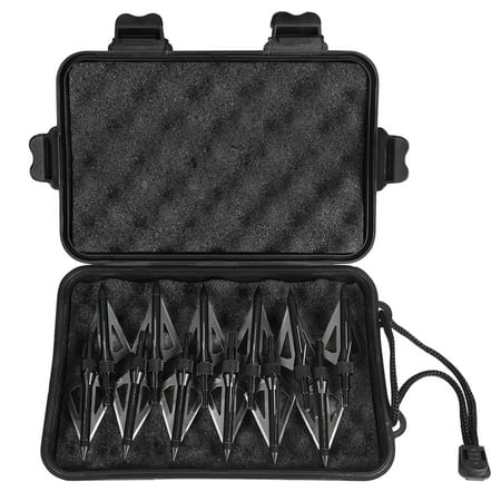 12PCS 100 Grain 3 Blade Broadheads Hunting Arrow Heads Screw-in Arrow Tips Crossbow and Compound Bow with One Plastic Portable Broadheads (Best Broadhead For Crossbow Hunting)