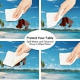 thumbnail image 3 of Palm Tree Hawaii Beach Round Fitted Tablecloth Elastic Edged Plastic Table Cover Coconut Palm Waterproof Wipeable Table Cloth Tablecloth Fits Tables up to 36"-44", 3 of 6