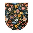 thumbnail image 6 of ZIATUBLES Wildflower Black Print Universal Fit Toilet Lid Cover with Elastic Edges Washable Reusable Stretchable Fabric for Most Lids Bathroom Decor Accessories, 6 of 6