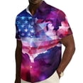 thumbnail image 2 of Hogleaql 4th Of July Hawaiian Shirts for Men 4th Of July American Flag Print Short Sleeve Patriotic Shirt Collared Button Trendy Beach Workout Shirts for Men Deep Red 2XL, 2 of 6