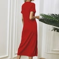 thumbnail image 4 of Kmdttou Women's Summer FashionLoose Short Sleeve Round Neck Solid Color Dress,Chic Day Dresses for Ladies Summer Wear, 4 of 4