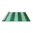 thumbnail image 2 of Ahgly Company Machine Washable Indoor Square Abstract Turquoise Blue Contemporary Area Rugs, 3' Square, 2 of 4