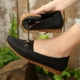 thumbnail image 5 of Willtoo Orthopedic Leather Shoes, Lightweight Anti-Slip Breathable for Women Dressy Slip-On Bow-Knot Flats Loafers Brown, 5 of 5