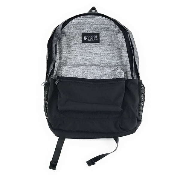 Victoria S Secret Victoria S Secret Pink Campus Backpack Gray Marl Black Logos Walmart Com Walmart Com