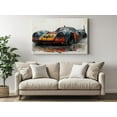 thumbnail image 4 of Epic Bat Man Race Car Canvas Print - Vibrant Watercolor Superhero Wall Art - High-Quality Handcrafted Decor - Ready-to-Hang or Rolled Options, 4 of 7