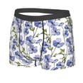 thumbnail image 2 of Wukai Blue Flax Flowers Print Men’s Underwear Breathable Boxer Briefs,&nbsp;Moisture Wicking & Breathable-Small, 2 of 7
