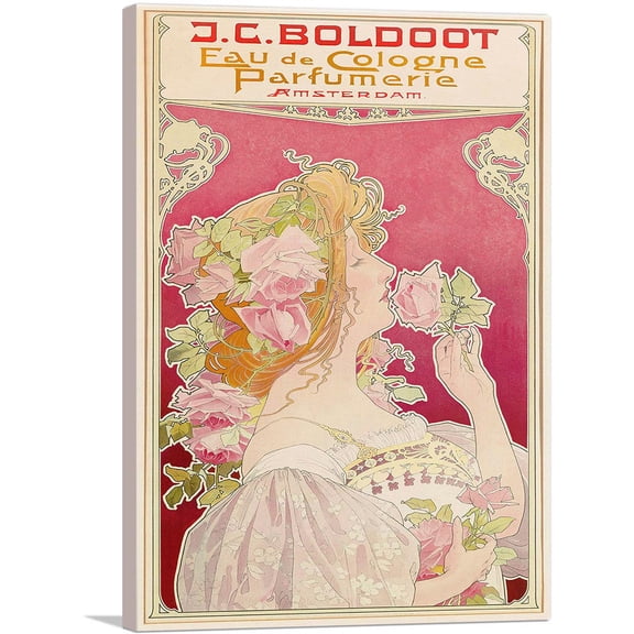 ARTCANVAS J.C. Boldoot Perfumery Amsterdam Canvas Art Print by Henri Privat Livemont - Size: 18" x 12" (1.50" Deep)