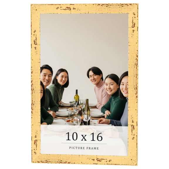 10x16 Frame Yellow Real Wood Picture Frame Width 1.25 inches | Interior Frame Depth 0.5 inches |