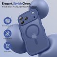 thumbnail image 4 of 3 in 1 Magnetic Wavy Case for iPhone 17 Pro Max 6.9", Matte Protective Case with Screen Protector and Wrist Strap,Deep Blue, 4 of 7