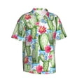 thumbnail image 2 of Easygdp Flowers and Cactus Men's Hawaiian Shirts Print Lapel Short Sleeve for Beach, vacation, party, casual occasions - Medium, 2 of 9