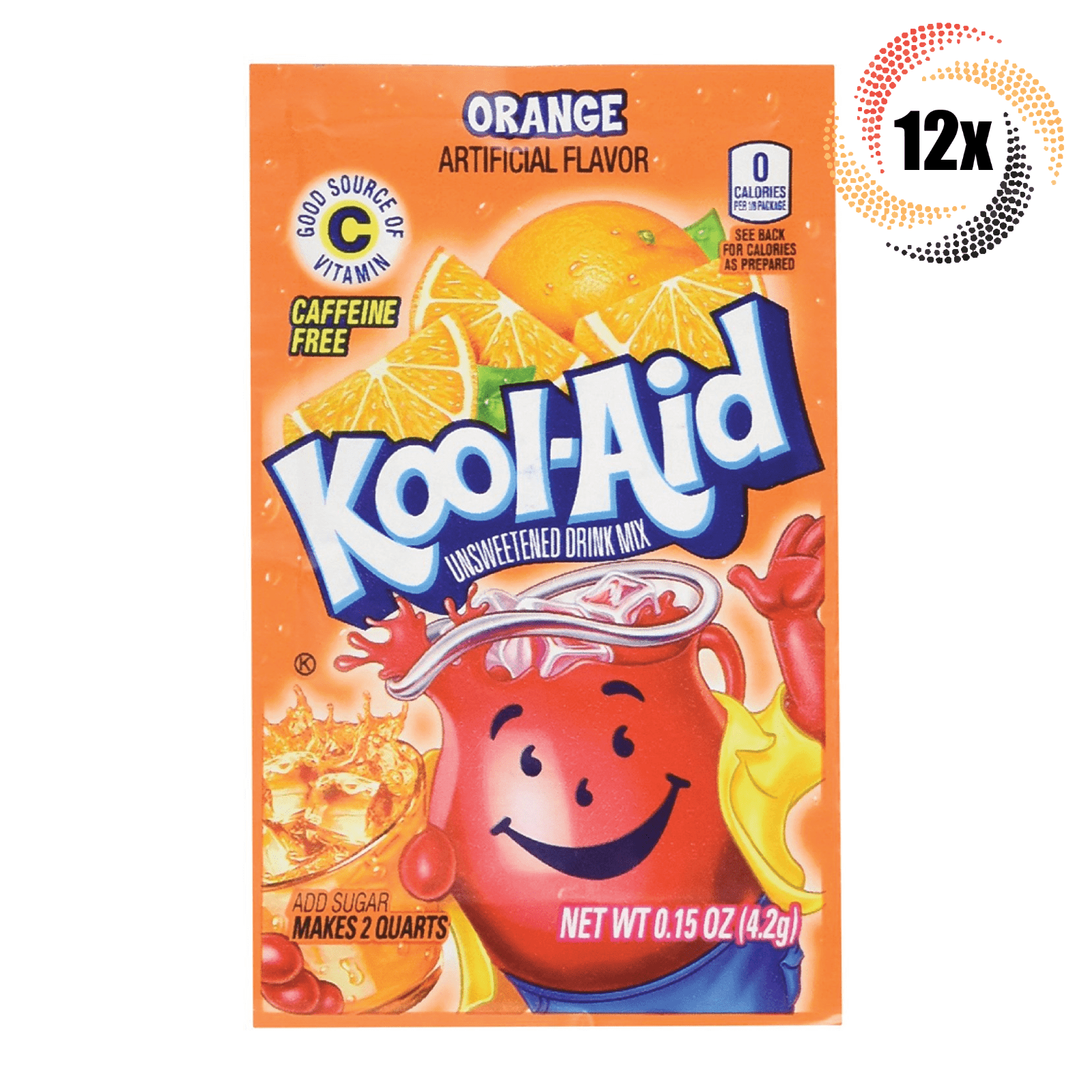 12x Packets Kool-Aid Orange Caffeine Free Soft Drink Mix | Fast Shipping! |