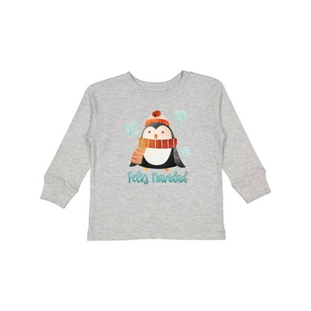 

Inktastic Feliz Navidad Cute Winter Penguin in Hat and Scarf Gift Toddler Boy or Toddler Girl Long Sleeve T-Shirt