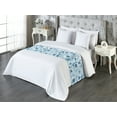 thumbnail image 3 of Garden Boho Bed Runner, Winter Themed Neutral Flowers Vintage Pattern Romantic Cottagecore Art, Decorative Accent Bedding Scarf for Hotels Homes & Guest Rooms, Queen, Pale Blue Blue Grey, by Ambesonne, 3 of 3