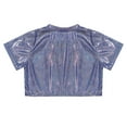 thumbnail image 4 of YONGHS Kids Girls Glittering Short Sleeve Crop Top Dance T-shirt 3-12 Blue 11-12, 4 of 7