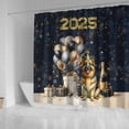 thumbnail image 4 of Happy New Year German Shepherd Welcome 2025 Balloon Firework Party Shower Curtain Alsatian Dog Lover Gifts Waterproof Bathroom Bathtub Curtain - 01014, 4 of 5