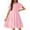 A Pink, variant on Arshiner Girl's Summer Dresses Ruffle Short Sleeve Swing Flowy Midi Casual Sundress with Pockets
