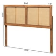 thumbnail image 3 of Baxton Studio Gilbert Mid-Century Modern Ash Walnut Finished Wood and Synthetic Rattan King Size Headboard, 3 of 4