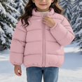 thumbnail image 2 of ITSAME Girls Quilted Puffer Jacket (1-8) Bear Graphic Zip Up Winter Warm Coat with Pockets Size 7, 2 of 7
