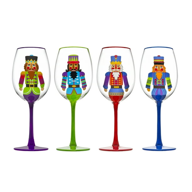 Nutcracker Stemmed Goblets, Set of 4