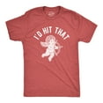 thumbnail image 1 of Mens Id Hit That T Shirt Funny Sarcastic Valentines Day Cupid Graphic Novelty Tee (Heather Red) - 3XL, 1 of 3