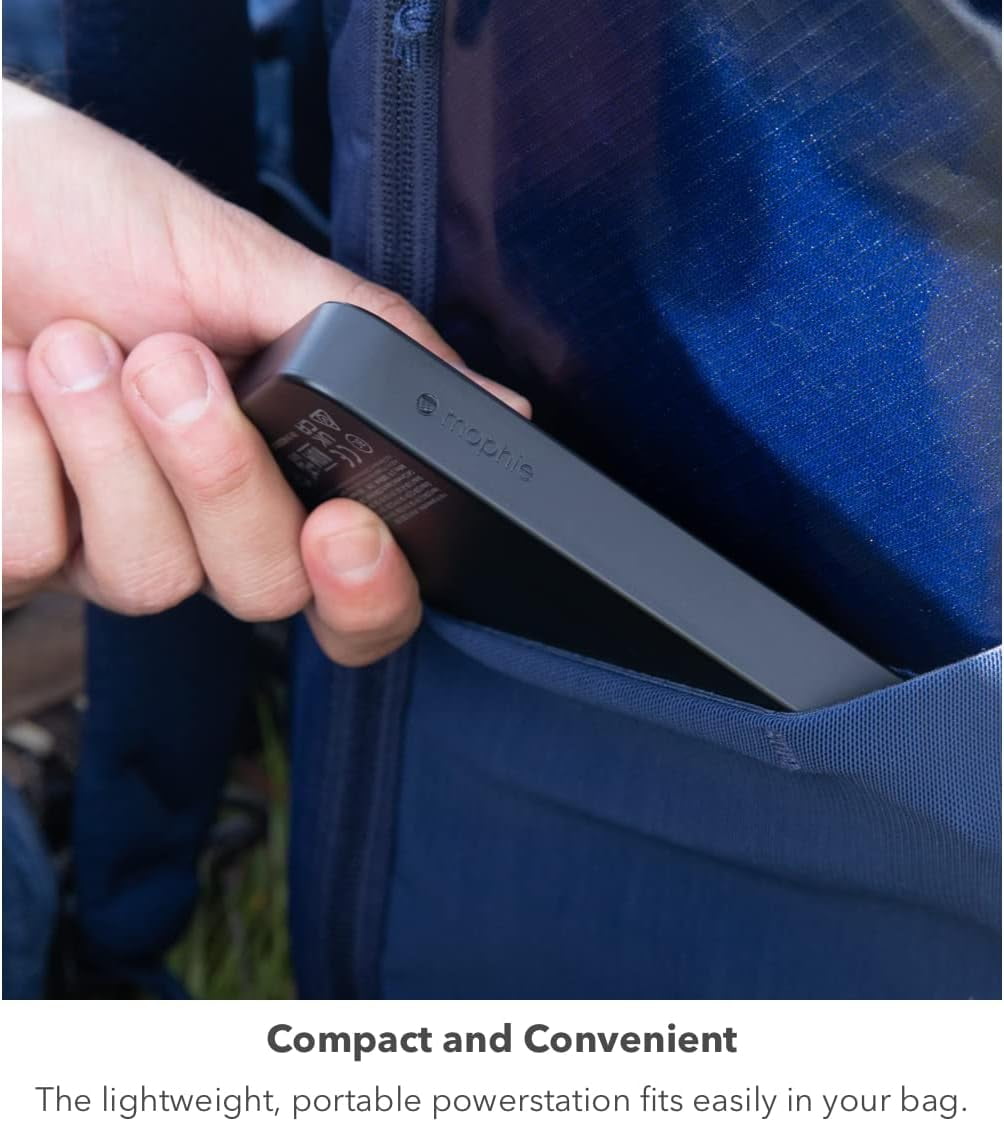 mophie Powerstation 2023 with PD Power Bank - 10 000 mAh Large Internal Battery (2) USB-A Port and (1) 20W USB-C PD Fast Charging Input/Output Port Travel-Friendly