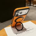 thumbnail image 6 of Allytechgroup Anti-Scratch Faux Leather Back Cover Cell Phone Case with Protective Case Cover for Apple iPhone 17 Pro Max, Orange, 6 of 9