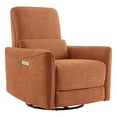 thumbnail image 6 of CHITA Electric Power Recliner Swivel Glider Set of 2, Upholstered Faux Leather Nursery Chair Living Room Reclining Sofa Chair, Terracotta, 6 of 17
