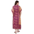 thumbnail image 4 of Divine threads Elphant Design Women Kimono Cover Up V Neck Batwing Sleeve Plus Size Beach Kaftan Dresses (Purple, Plus), 4 of 6