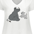 thumbnail image 4 of Inktastic Cute Rhinos Women's Plus Size V-Neck T-Shirt, 4 of 5