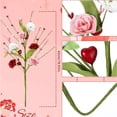 thumbnail image 3 of Fdelink Valentine's Day Decorations, 17-Inch Valentine's Day Floral Arrangement, Artificial Red and White Roses and Berry Flowers, Centerpiece for Valentine's Day Wedding Candlelight Dinner, 3 of 9